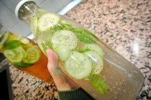 Lemoniada z ogórka, imbiru i mięty