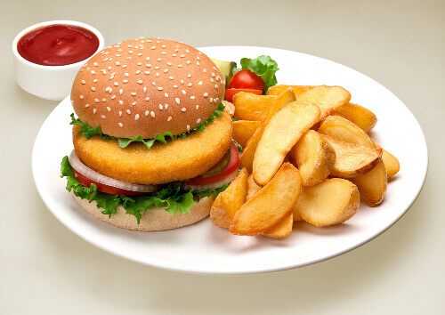Hamburger z frytkami