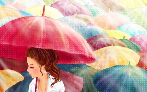 Kolorowe parasole na pochmurne dni