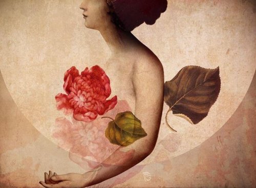 kobieta i róża