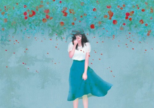 Kobieta w kwiatach i jej samotność