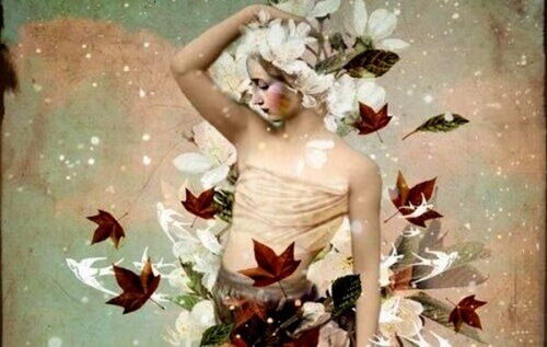 Odpowiedzialność to nie wyrzuty sumienia - kobieta w kwiatach i liściach