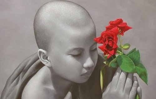 Dziecko z kwiatem - medytacja