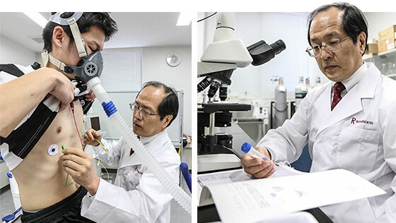 Lekarz bada wydajność sportowca