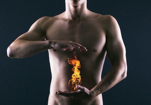 Zapalenie żołądka - ogień