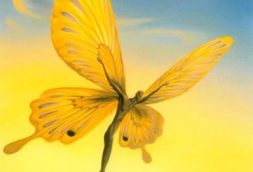 człowiek motyl