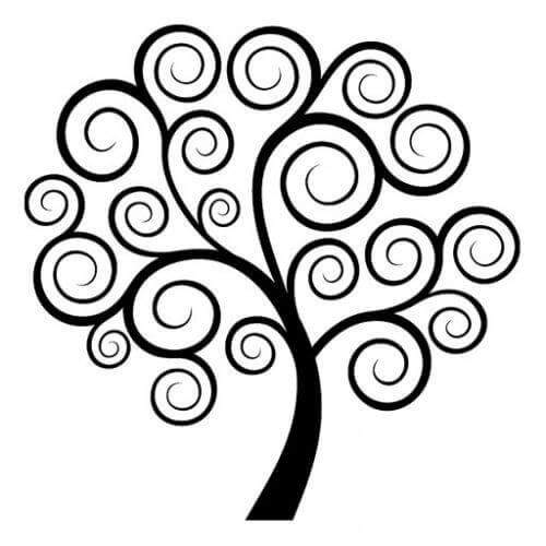 Drzewo i jego rysunek pozwalający uspokoić umysł