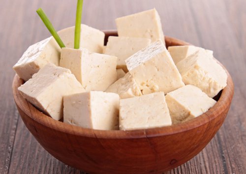 Pokrojone na kawałki tofu