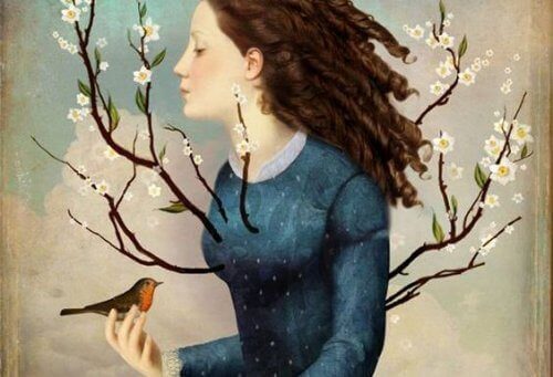 Niezapomniani ludzie zawsze są szczerzy i pomagają Ci odkryć Twoje talenty, jak ta kobieta trzymająca ptaka i ucząca go latać
