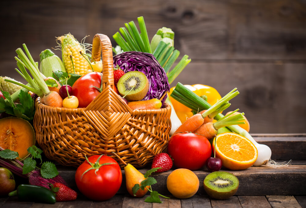 Kosz warzyw i owoców bez glutenu