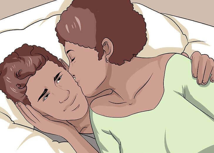 całowanie, kobieta caluje