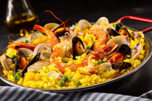 Paella z owocami morza