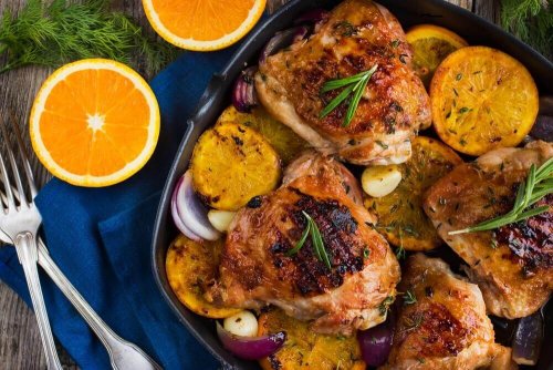 Kurczak z pomarańczami i rozmarynem – pyszne pieczone danie