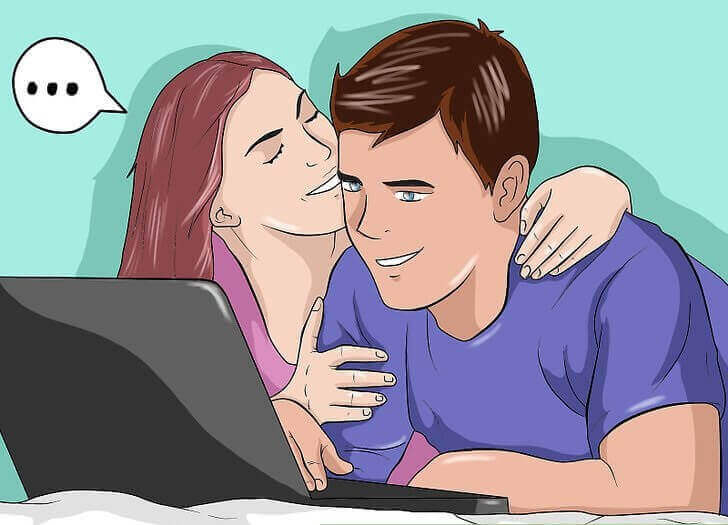 Para ogladająca pornografię.