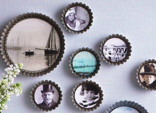 pokój w stylu vintage a zdjęcia na ścianie