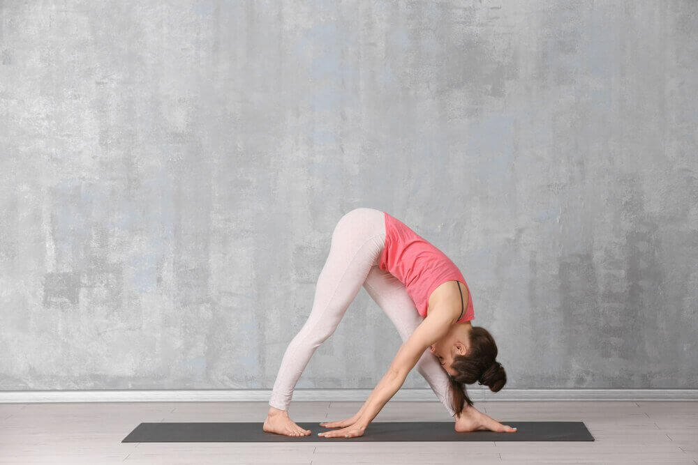 Pozycja psa głową w dół.