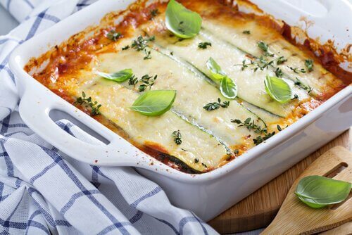 Zapiekane bakłażany w lasagne.