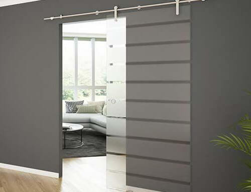 Dekoracja wnętrz - szklane drzwi