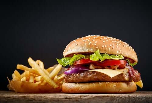 frytki burger z kurczaka