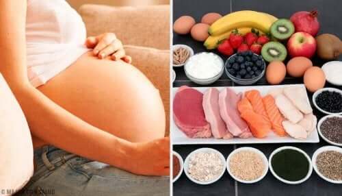 Kobieta w ciąży i produkty spożywcze
