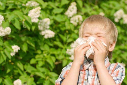 Dziecięce alergie - kichający chłopiec