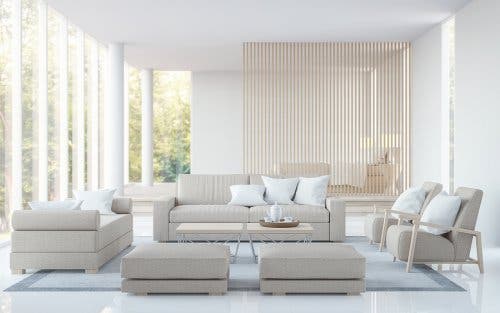 Salon z naturalnym światłem