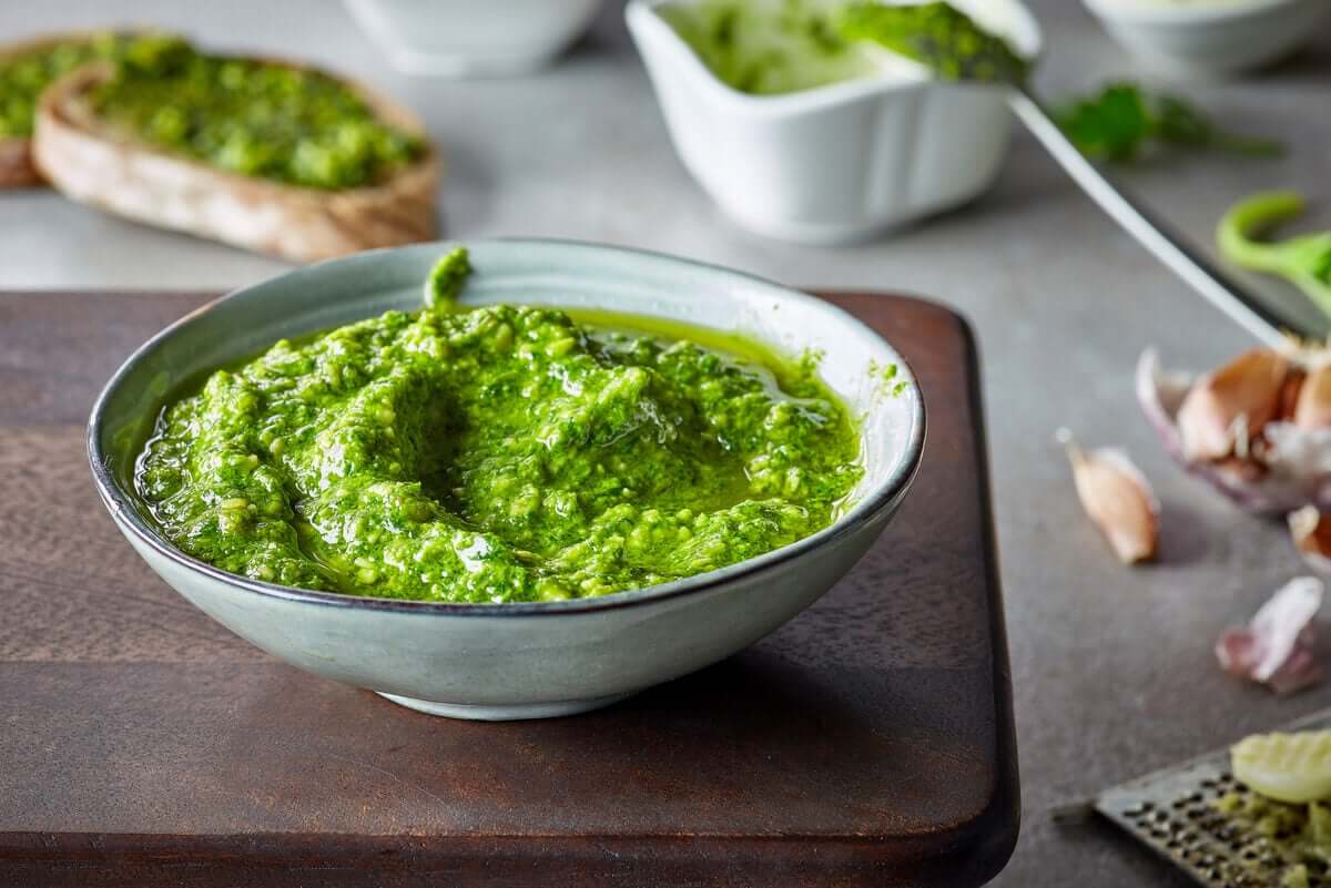 Przygotowane pesto można z łatwością zamrozić.