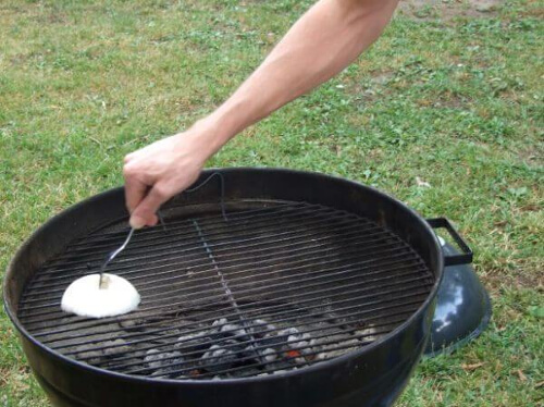 Czyszczenie grilla cebulą